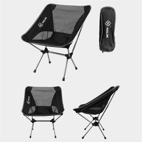 HALIN HS-334 Portable Folding Chair Aluminum Alloy Pole 1200D Oxford Cloth Camping Backrest Chair