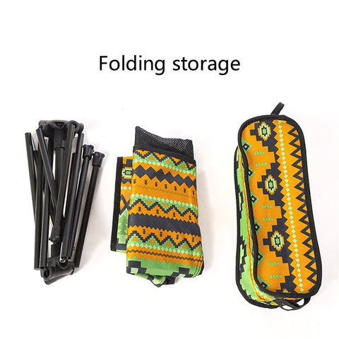 HALIN Ethnic Style Portable Camping Fishing Chair Aluminum Alloy + Oxford Cloth Foldable Chair