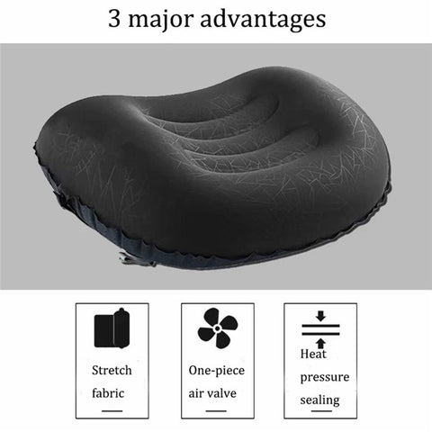 GM-SIP10 Inflatable Camping Pillows Fabric+TPU Blow Up Air Pillow with Strap for Camping Hiking