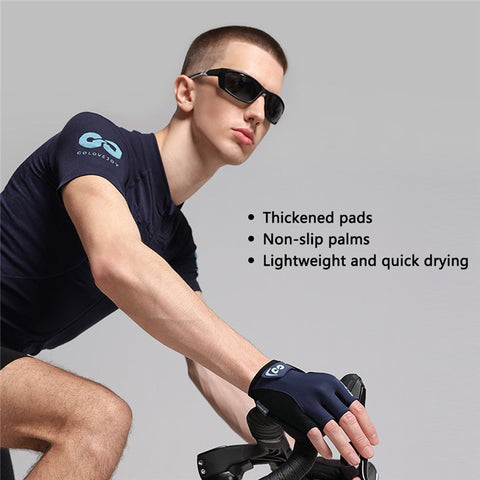 XG81 1 Pair Half-Finger Gloves Anti-Slip Shock-Absorbing Hand Gloves for Men, Women