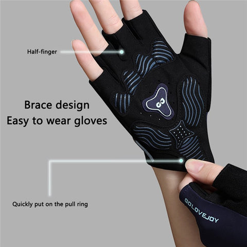 XG81 1 Pair Half-Finger Gloves Anti-Slip Shock-Absorbing Hand Gloves for Men, Women