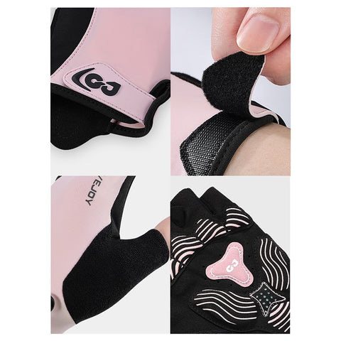 XG81 1 Pair Half-Finger Gloves Anti-Slip Shock-Absorbing Hand Gloves for Men, Women