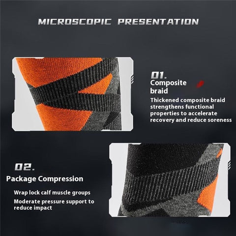 GOLOVEJOY DWZ05 1 Pair Sport Compression Socks Winter Warm High Tube Ski Calf Socks