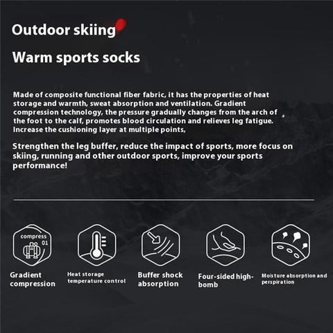 GOLOVEJOY DWZ05 1 Pair Sport Compression Socks Winter Warm High Tube Ski Calf Socks