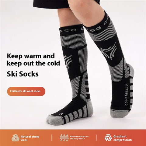 GOLOVEJOY DRWZ07 For Children Autumn Winter Sports Socks High Tube Compression Ski Socks