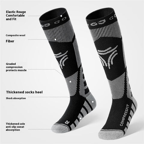 GOLOVEJOY DRWZ07 For Children Autumn Winter Sports Socks High Tube Compression Ski Socks