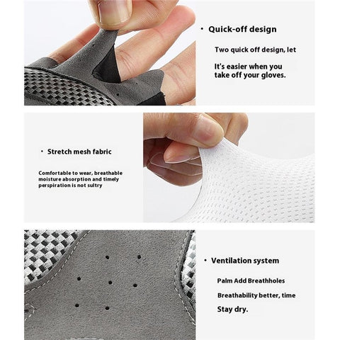 VILICO A0132 Shock Absorbing Cycling Gloves Anti Slip Fingerless Mittens for Outdoor Sports , Size M / White