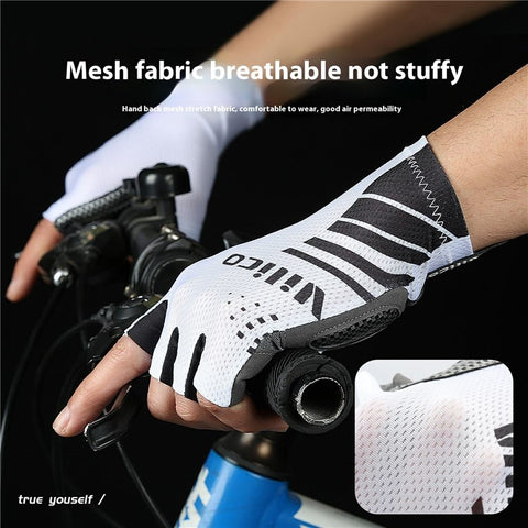VILICO A0132 1Pair Cycling Gloves Half Finger Touchscreen Anti Slip Sports Gloves for Outdoor / Biking / Fishing, White XL