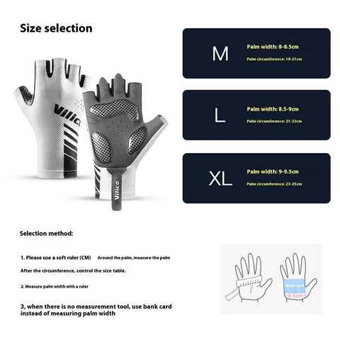 VILICO A0132 1Pair Cycling Gloves Half Finger Touchscreen Anti Slip Sports Gloves for Outdoor / Biking / Fishing, White XL