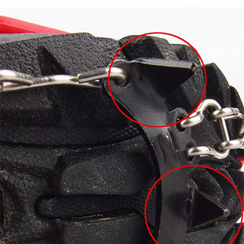 AOTU 1 Pair Outdoor Non-Slip Crampons 11 Spikes Skating Shoes Cover Ice Claws for Kids Children Teenagers (Suitable for Size 29-39)