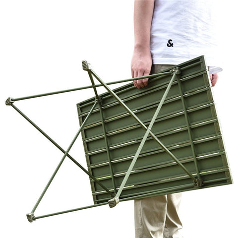 HALIN 68.5x45.5x46.5cm Outdoor Picnic BBQ Folding Table Aluminum Alloy Portable Folding Desk Table, Size L