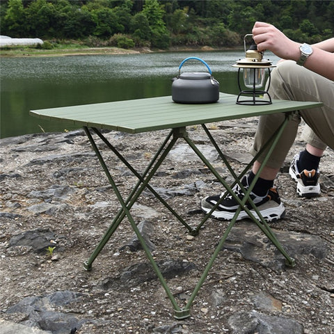 HALIN 56x39x42cm Outdoor Portable Folding Table Aluminum Alloy Camping Picnic BBQ Table, Size M