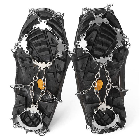 AOTU AT8608 1 Pair 18 Teeth Anti-slip Crampons TPE+Stainless Steel Snow Ground Climbing Shoe Grippers