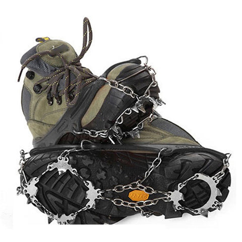 AOTU AT8608 1 Pair 18 Teeth Anti-slip Crampons TPE+Stainless Steel Snow Ground Climbing Shoe Grippers