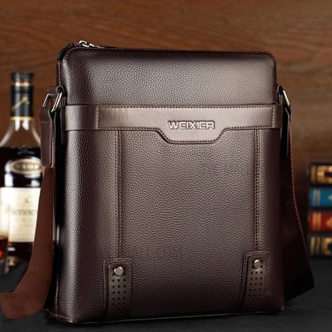 WEIXIER 18067 Multi-pockets Zippered Design PU Leather Crossbody Shoulder Bag