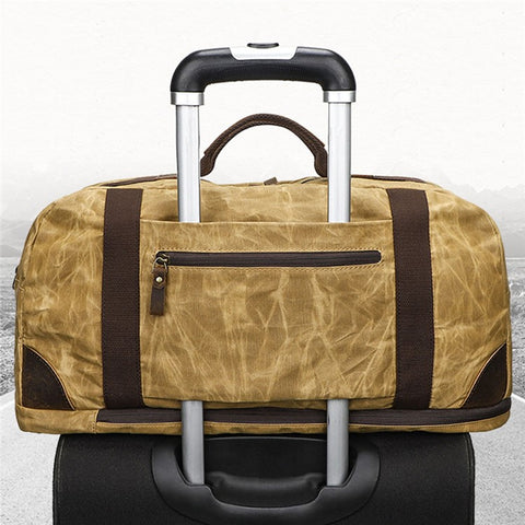 K766 Retro Travel Duffel Bag Canvas Backpack Overnight Crossbody Bag Tote Handbag