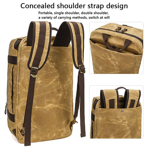 K766 Retro Travel Duffel Bag Canvas Backpack Overnight Crossbody Bag Tote Handbag