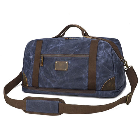 K766 Retro Travel Duffel Bag Canvas Backpack Overnight Crossbody Bag Tote Handbag