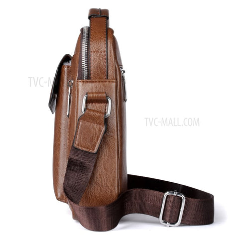 WEIXIER 8602 Fashion Men PU Leather Multi-pockets Crossbody Single Shoulder Bag