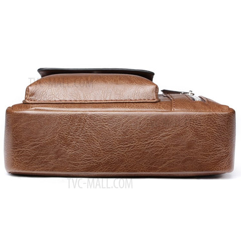 WEIXIER 8602 Fashion Men PU Leather Multi-pockets Crossbody Single Shoulder Bag
