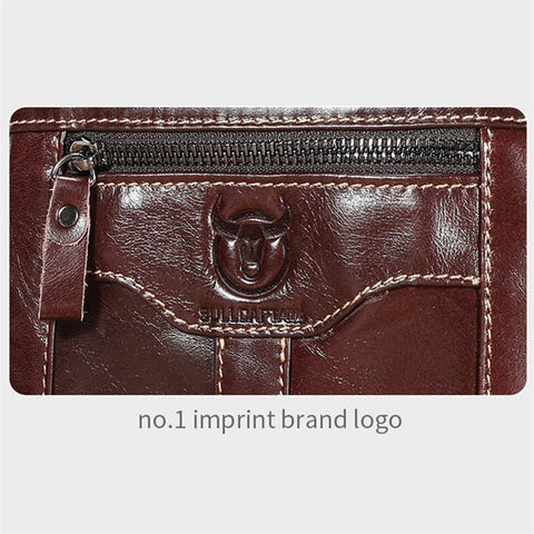 BULLCAPTAIN 400 Men's Crossbody Bag Cowhide Leather Messenger Bag Large Daypack