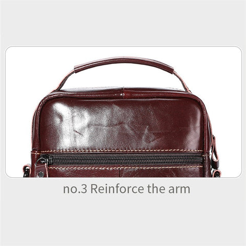 BULLCAPTAIN 400 Men's Crossbody Bag Cowhide Leather Messenger Bag Large Daypack