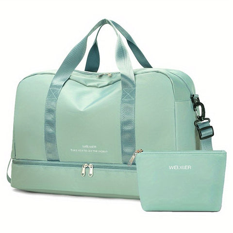 WEIXIER V016 36-55L Waterproof Nylon Luggage Handbag Carry On Travel Duffle Bag, with Small Bag