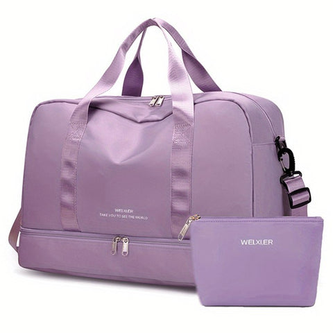 WEIXIER V016 36-55L Waterproof Nylon Luggage Handbag Carry On Travel Duffle Bag, with Small Bag
