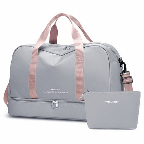 WEIXIER V016 36-55L Waterproof Nylon Luggage Handbag Carry On Travel Duffle Bag, with Small Bag