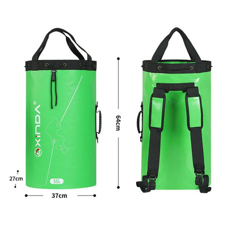 XINDA XD-BAG21 55L PVC Climbing Rope Bag Outdoor Rock Climbing Caving Rope Organizer Drainable Backpack