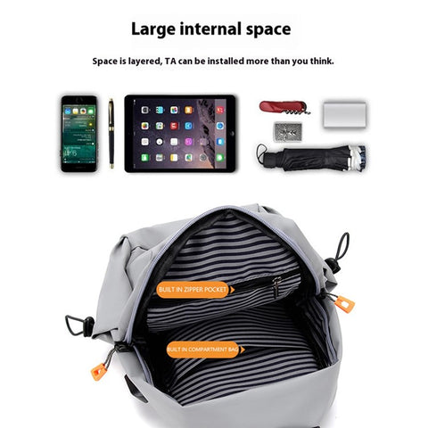 Men's Sling Bag Travel Crossbody Bag Waterproof PU Daypack
