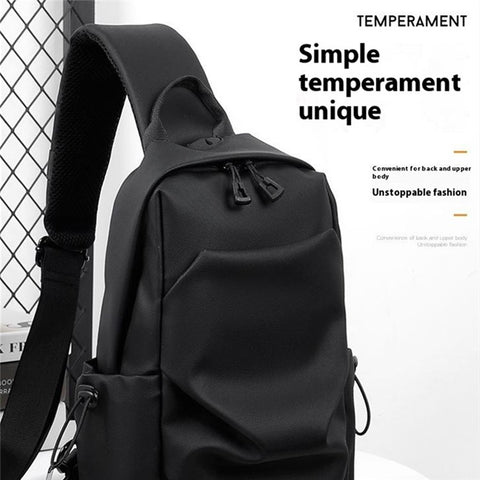 Men's Sling Bag Travel Crossbody Bag Waterproof PU Daypack