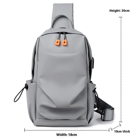 Men's Sling Bag Travel Crossbody Bag Waterproof PU Daypack