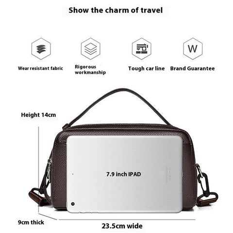 WEIXIER D502 Business Men Crossbody Bag with Handle PU Leather Small Square Bag
