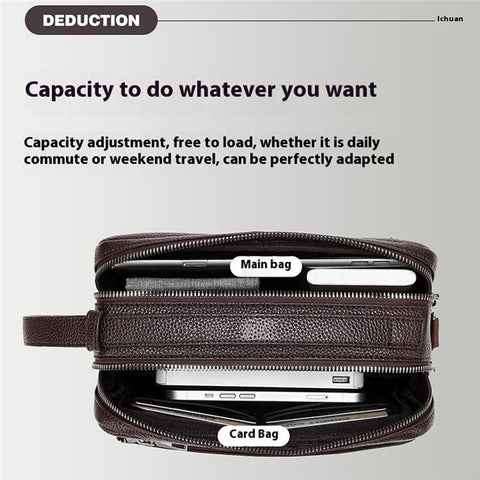 WEIXIER D502 Business Men Crossbody Bag with Handle PU Leather Small Square Bag
