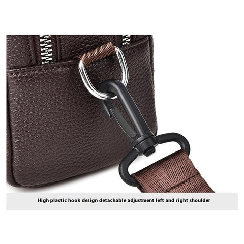 WEIXIER D502 Business Men Crossbody Bag with Handle PU Leather Small Square Bag
