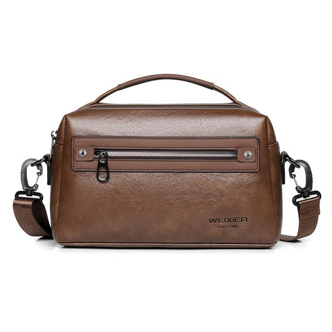 WEIXIER D402 Retro Casual Men Anti-Splash PU Handbag Single Shoulder Crossbody Bag, Standard Version