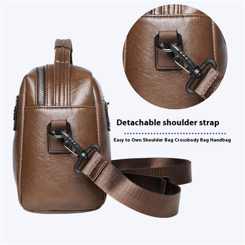 WEIXIER D402 Retro Casual Men Anti-Splash PU Handbag Single Shoulder Crossbody Bag, Standard Version