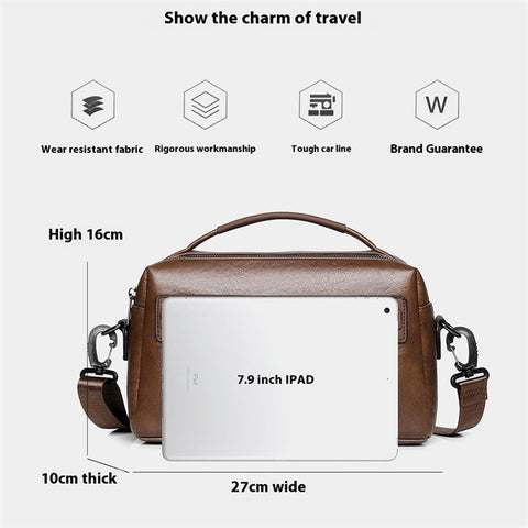 WEIXIER D402 Retro Casual Men Anti-Splash PU Handbag Single Shoulder Crossbody Bag, Standard Version