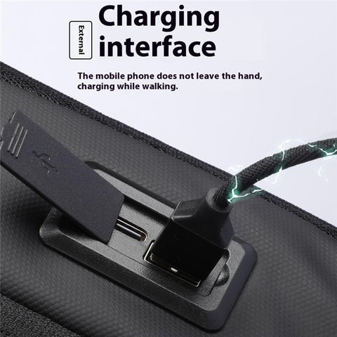 MARK RYDEN MR3991 Men's Chest Bag Hard Shell Crossbody Shoulder Bag with USB Charging Port