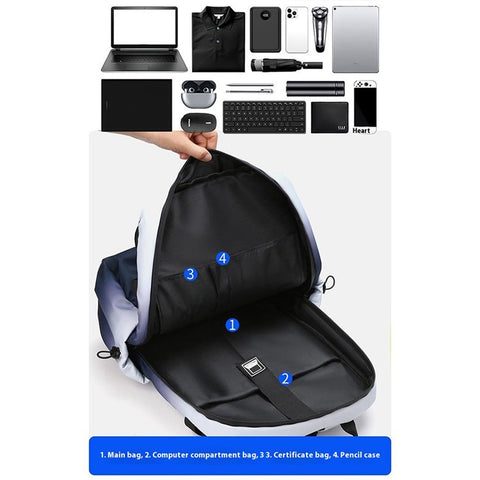 YS3578 Travel Backpack for 15.6-inch Laptop Waterproof Nylon Shoulder Bag with Quick Release Buckl
