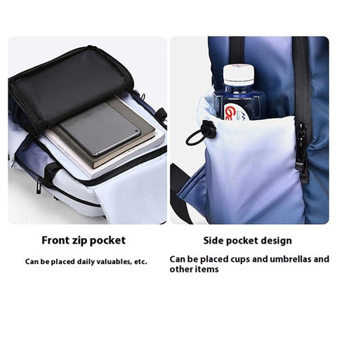 YS3578 Travel Backpack for 15.6-inch Laptop Waterproof Nylon Shoulder Bag with Quick Release Buckl