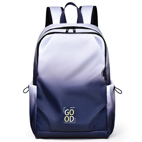 YS3588 Gradient Color Waterproof Nylon Shoulder Bag Travel 15.6-inch Laptop Backpack