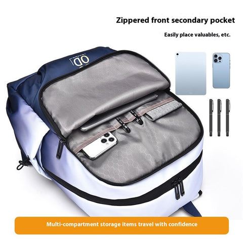 YS3588 Gradient Color Waterproof Nylon Shoulder Bag Travel 15.6-inch Laptop Backpack