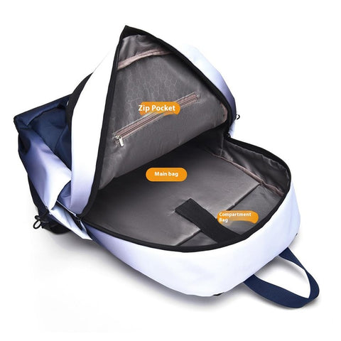 YS3588 Gradient Color Waterproof Nylon Shoulder Bag Travel 15.6-inch Laptop Backpack