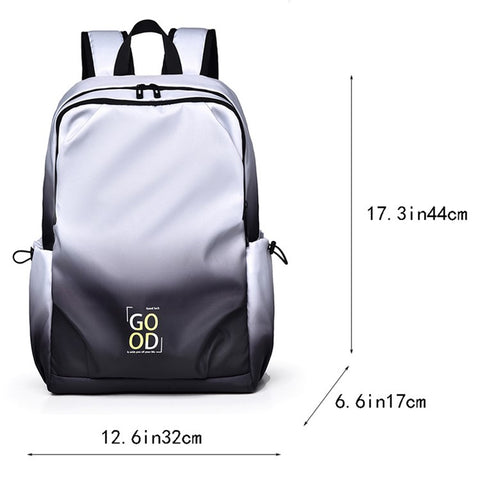 YS3588 Gradient Color Waterproof Nylon Shoulder Bag Travel 15.6-inch Laptop Backpack