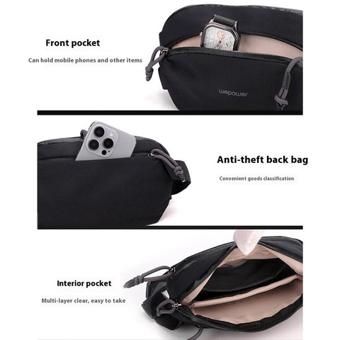 WEPOWER 2203 Waterproof Nylon Multi-Function Chest Bag Men Crossbody Waist Pack