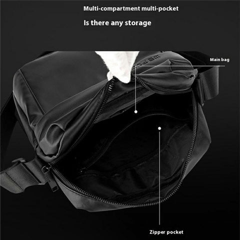 WEPOWER 7685 Travel Commuting Men Crossbody Bag Large Capacity Nylon Single Shoulder Bag