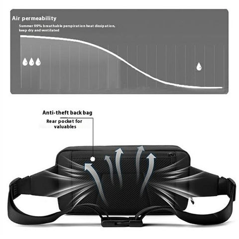WEPOWER 1315 Stylish Waist Pack Men Crossbody Bag Water Resistant Nylon Chest Bag
