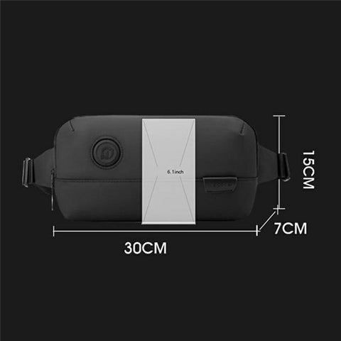 WEPOWER 1315 Stylish Waist Pack Men Crossbody Bag Water Resistant Nylon Chest Bag